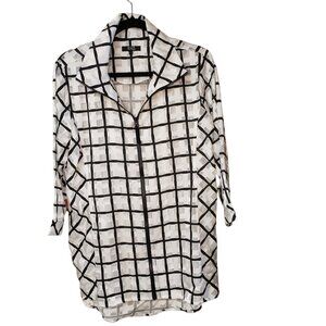 Lior Paris Victoria Zip Front Casual Dress Jacket Three Quarter Sleeve Size L